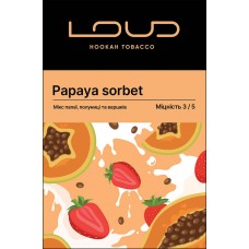 Тютюн Loud Papaya sorbet (Папая, полуниця, вершки) 100g