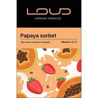 Тютюн Loud Papaya sorbet (Папая, полуниця, вершки) 40g